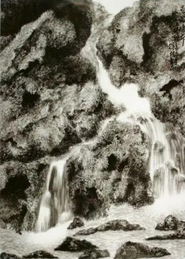 佛陀妙谙五明之妙写派中国画「殻岩瞻布」