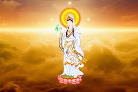 南无观世音菩萨慈悲的轻声说：好弟子呀，你别哭，你应该喜悦！